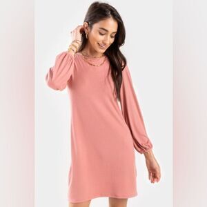 Chic Style Women's Pink Tie Knot Sweater Dress Size Medium